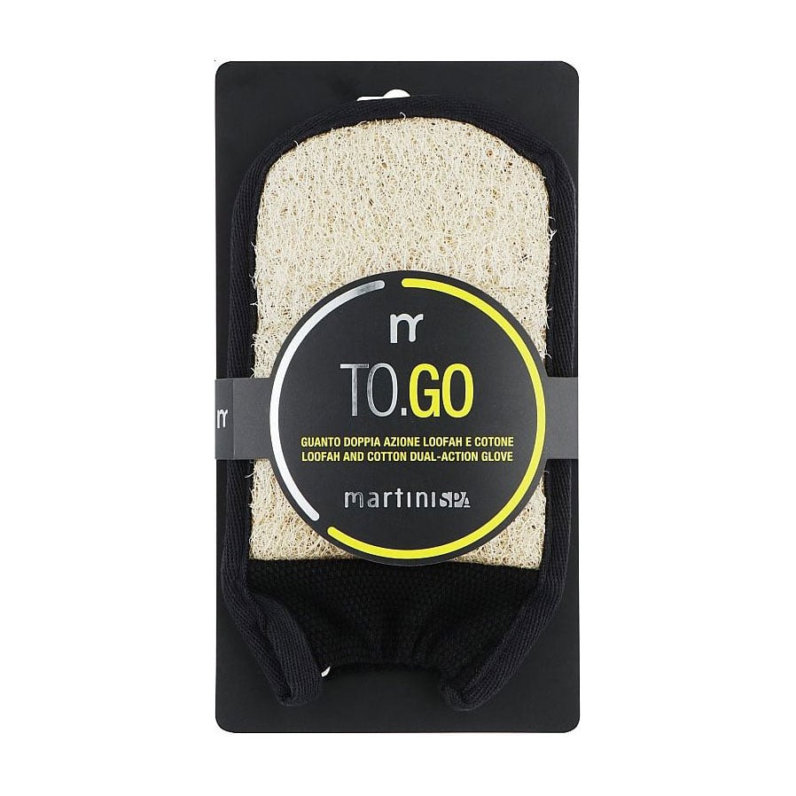 Масажна рукавичка MARTINI SPA To.Go Loofah And Cotton Dual-Action Glove чорно-пісочна (4600TGO)